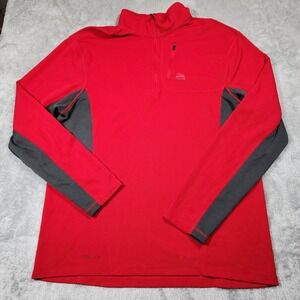 Nike ACG Pullover Mens XL Red Gray DRI-FIT Quarter‎ Zip Long Sleeve Athletic